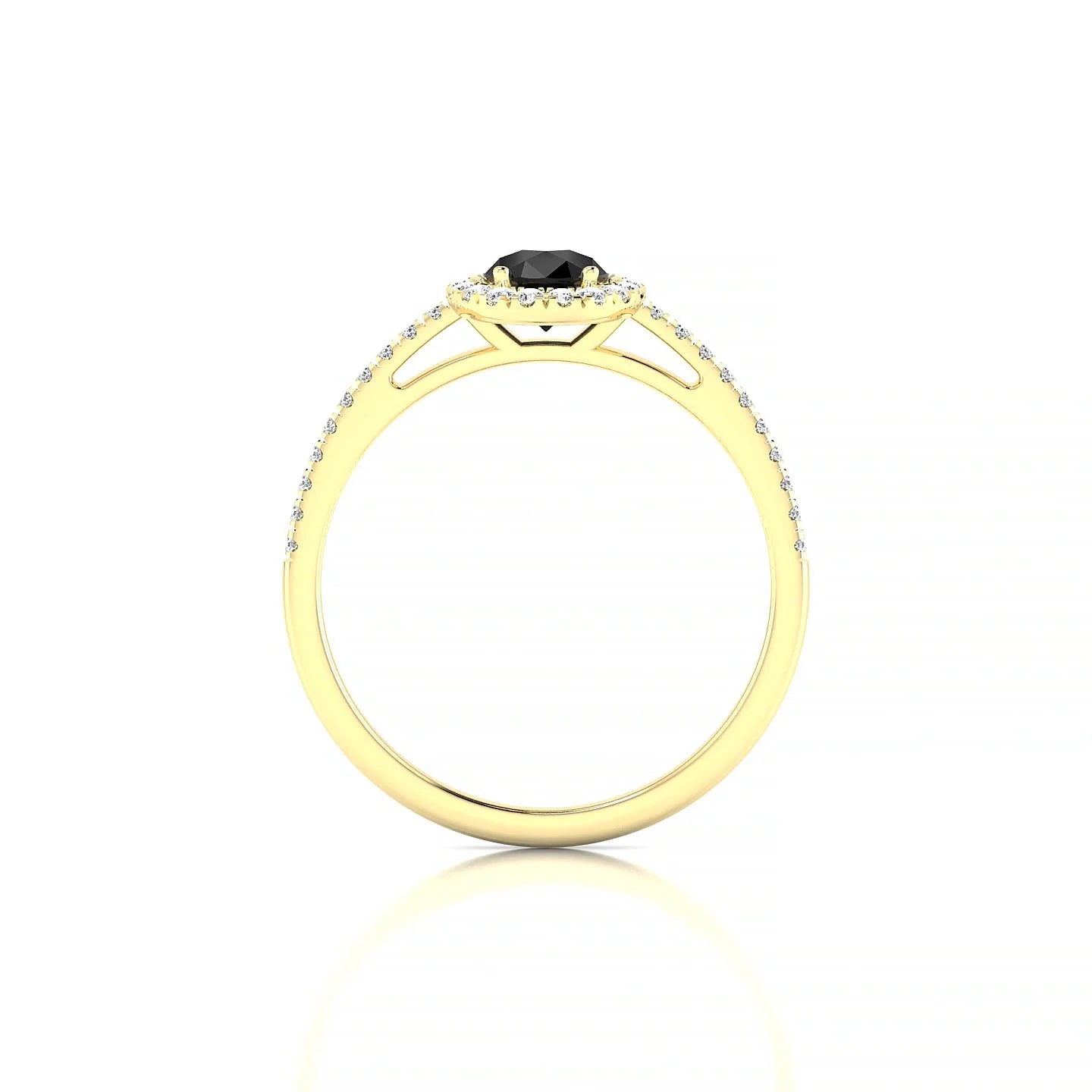 Sunrise | 18k Yellow Gold 7 x 5 mm Pear Black Diamond Ring