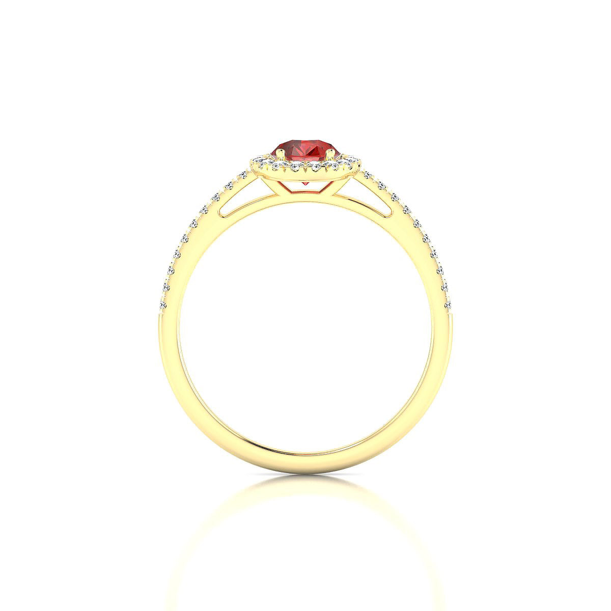 Sunrise | 18k Yellow Gold 7 x 5 mm Pear Garnet Ring