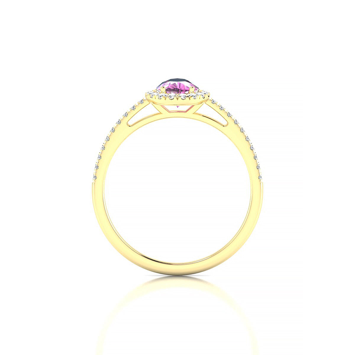 Sunrise | 18k Yellow Gold 7 x 5 mm Pear Pink Sapphire Ring