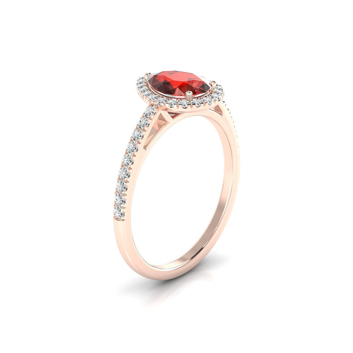 Sunrise | 18k Rose Gold 8 x 6 mm Pear Garnet Ring