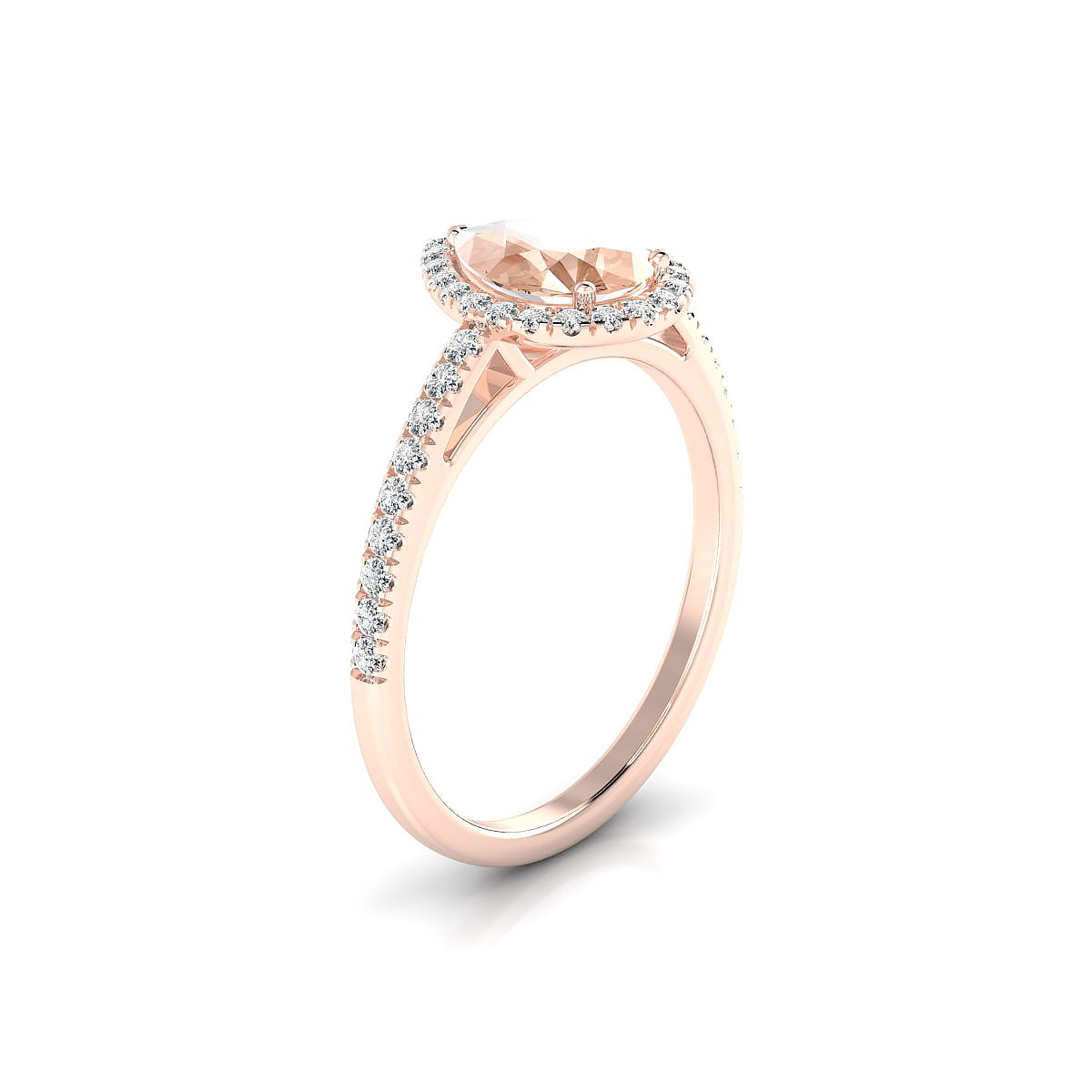 Sunrise | 18k Rose Gold 8 x 6 mm Pear Morganite Ring