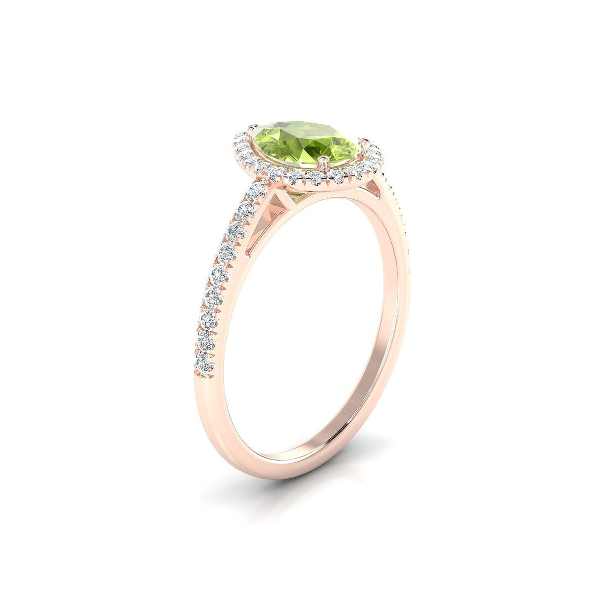 Sunrise | 18k Rose Gold 8 x 6 mm Pear Peridot Ring