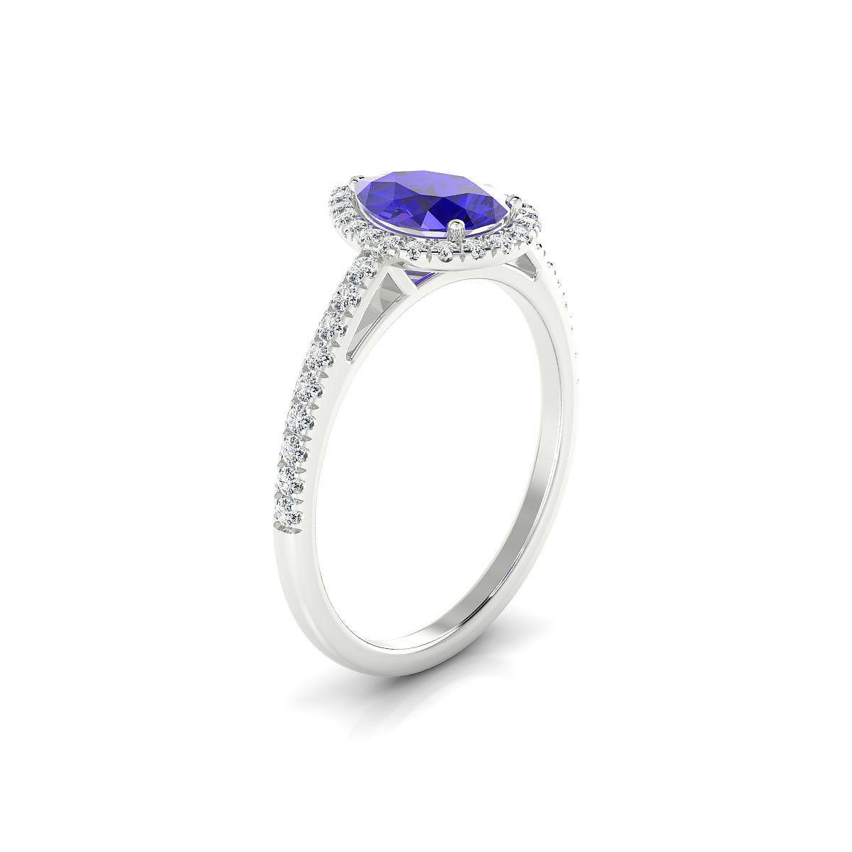 Sunrise | 18k White Gold 8 x 6 mm Pear Tanzanite Ring