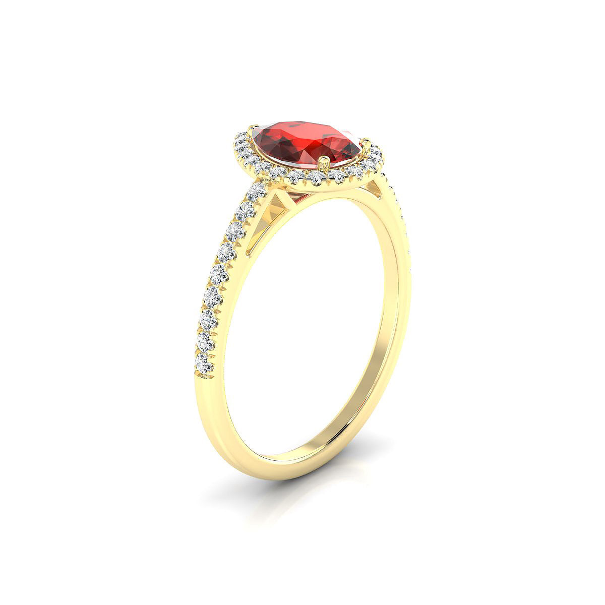 Sunrise | 18k Yellow Gold 8 x 6 mm Pear Garnet Ring