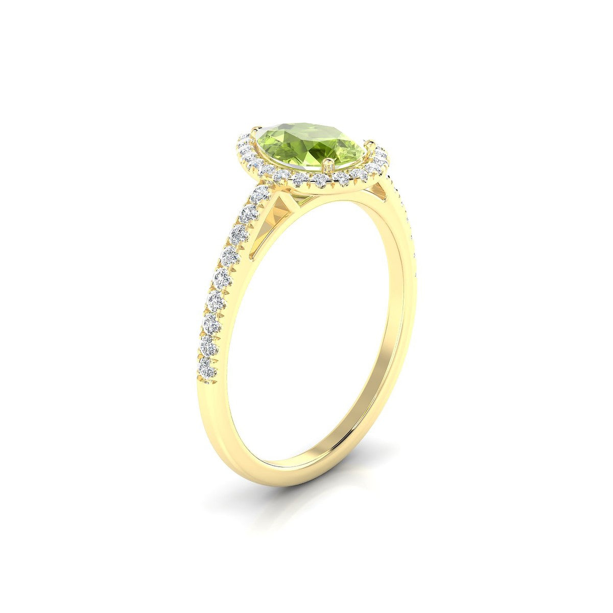 Sunrise | 18k Yellow Gold 8 x 6 mm Pear Peridot Ring
