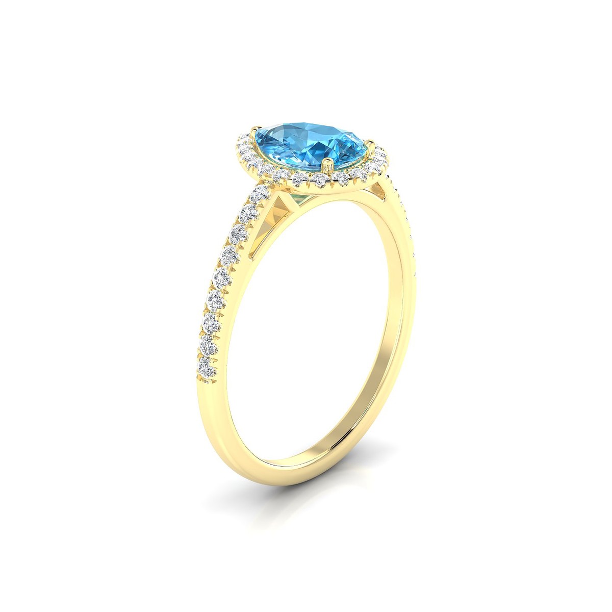 Sunrise | 18k Yellow Gold 8 x 6 mm Pear Topaz Ring
