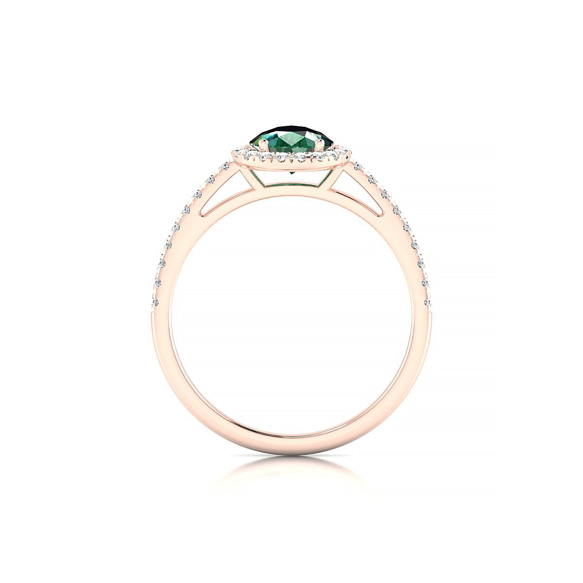 Sunrise | 18k Rose Gold 8 x 6 mm Pear Emerald Ring