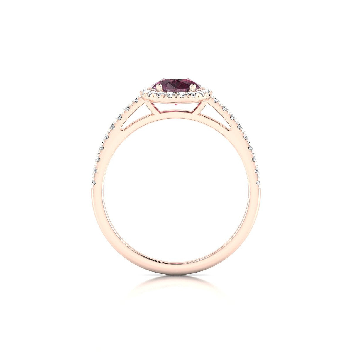 Sunrise | 18k Rose Gold 8 x 6 mm Pear Rhodolite Ring