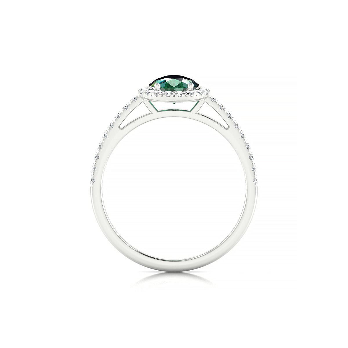 Sunrise | 18k White Gold 8 x 6 mm Pear Emerald Ring