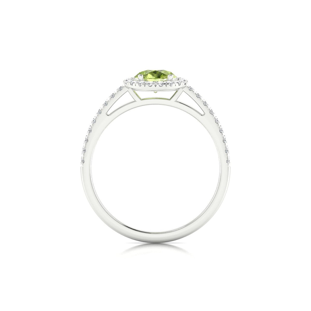 Sunrise | 18k White Gold 8 x 6 mm Pear Peridot Ring