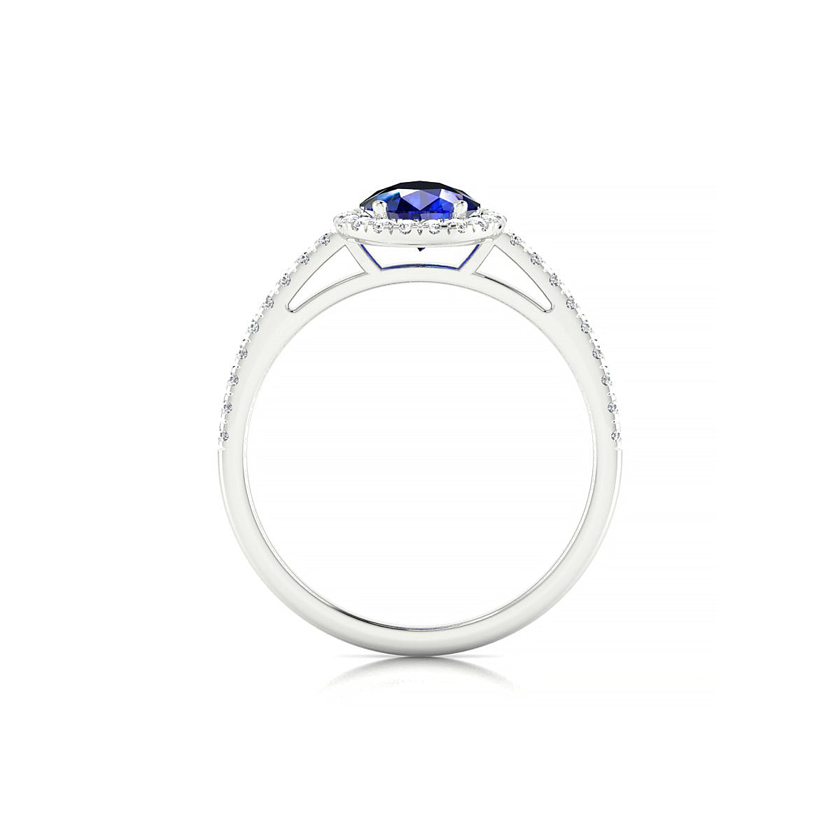 Sunrise | 18k White Gold 8 x 6 mm Pear Sapphire Ring