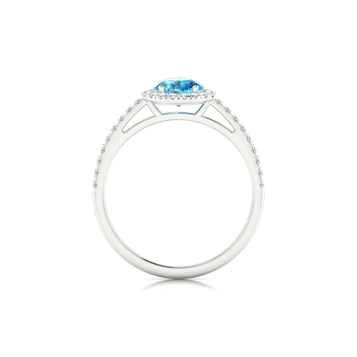 Sunrise | 18k White Gold 8 x 6 mm Pear Topaz Ring