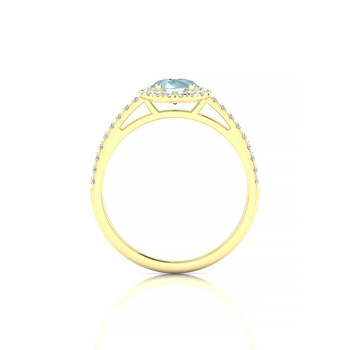 Sunrise | 18k Yellow Gold 8 x 6 mm Pear Aquamarine Ring