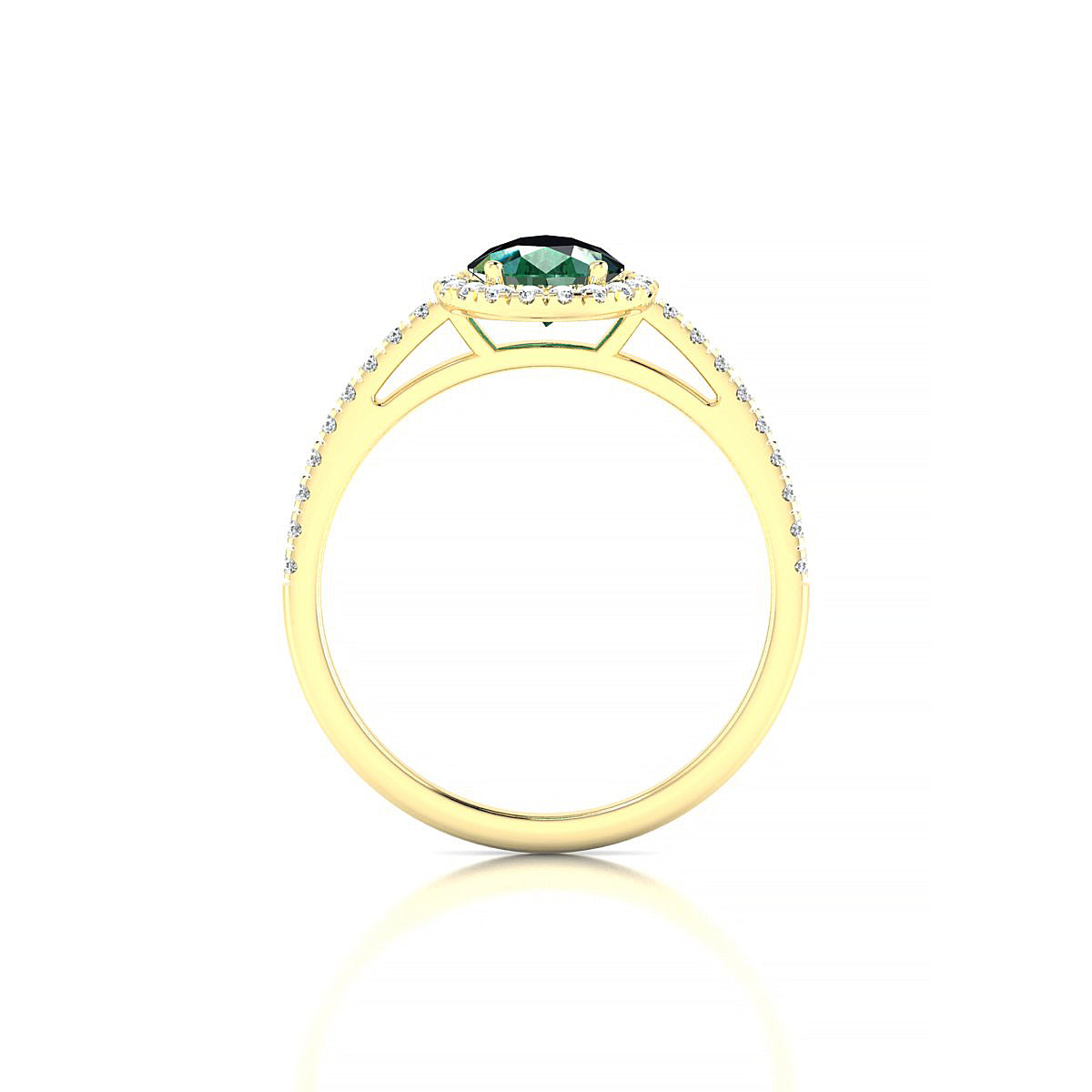 Sunrise | 18k Yellow Gold 8 x 6 mm Pear Emerald Ring