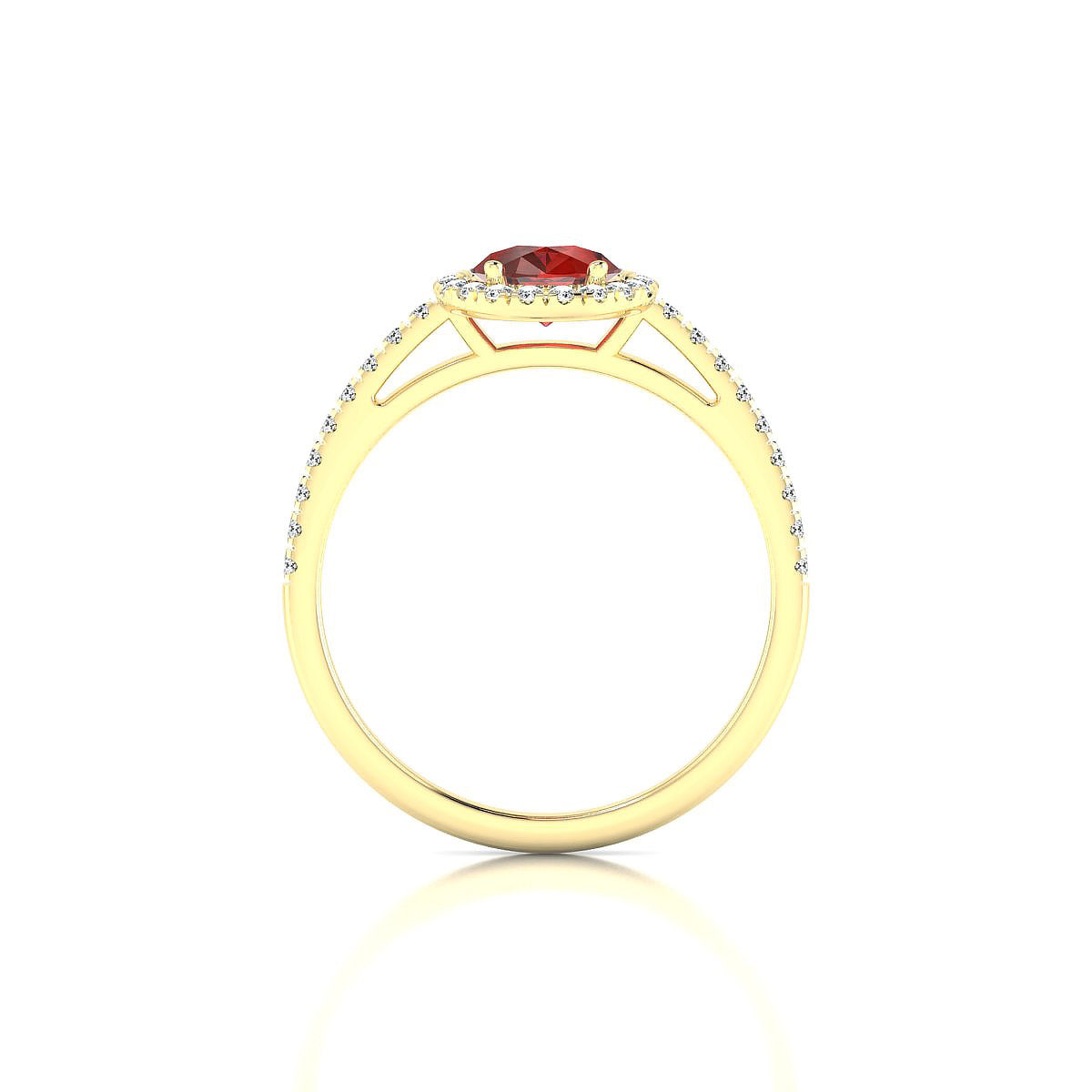 Sunrise | 18k Yellow Gold 8 x 6 mm Pear Garnet Ring