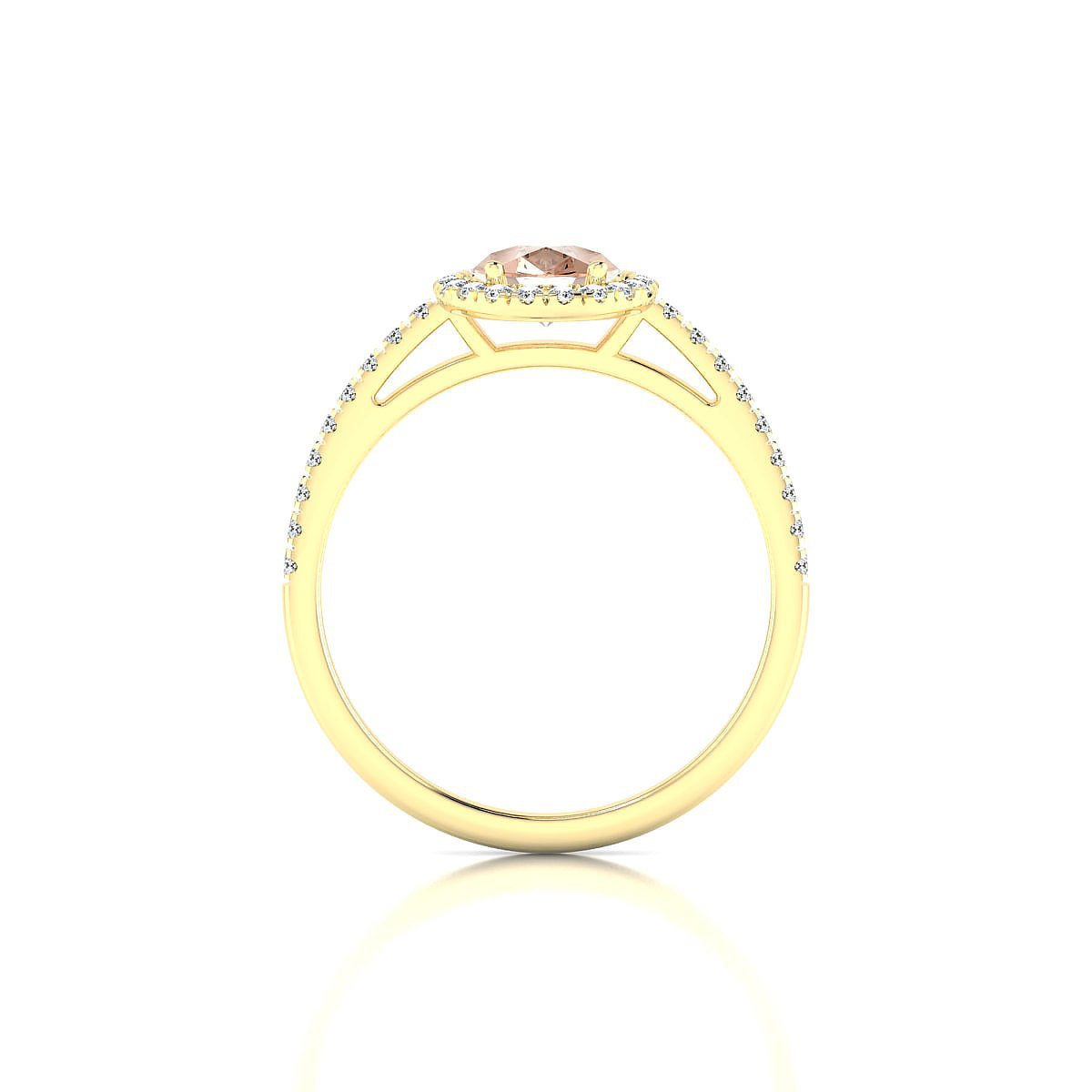 Sunrise | 18k Yellow Gold 8 x 6 mm Pear Morganite Ring