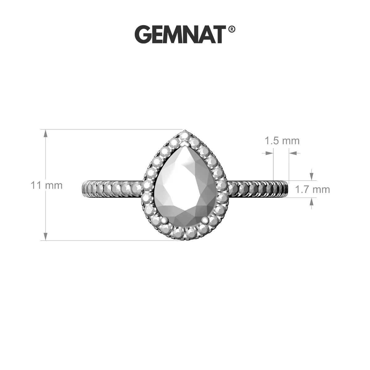 Sunrise | 18k Yellow Gold 8 x 6 mm Pear Sapphire Ring