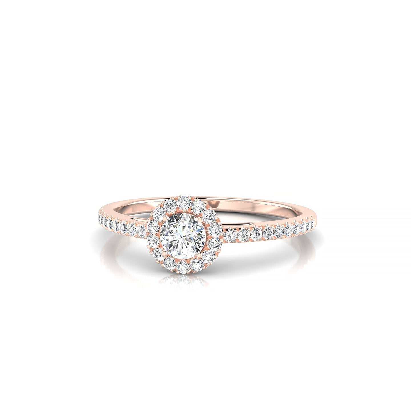 Sunrise | 18k Rose Gold 3.7 mm Round Diamond Ring