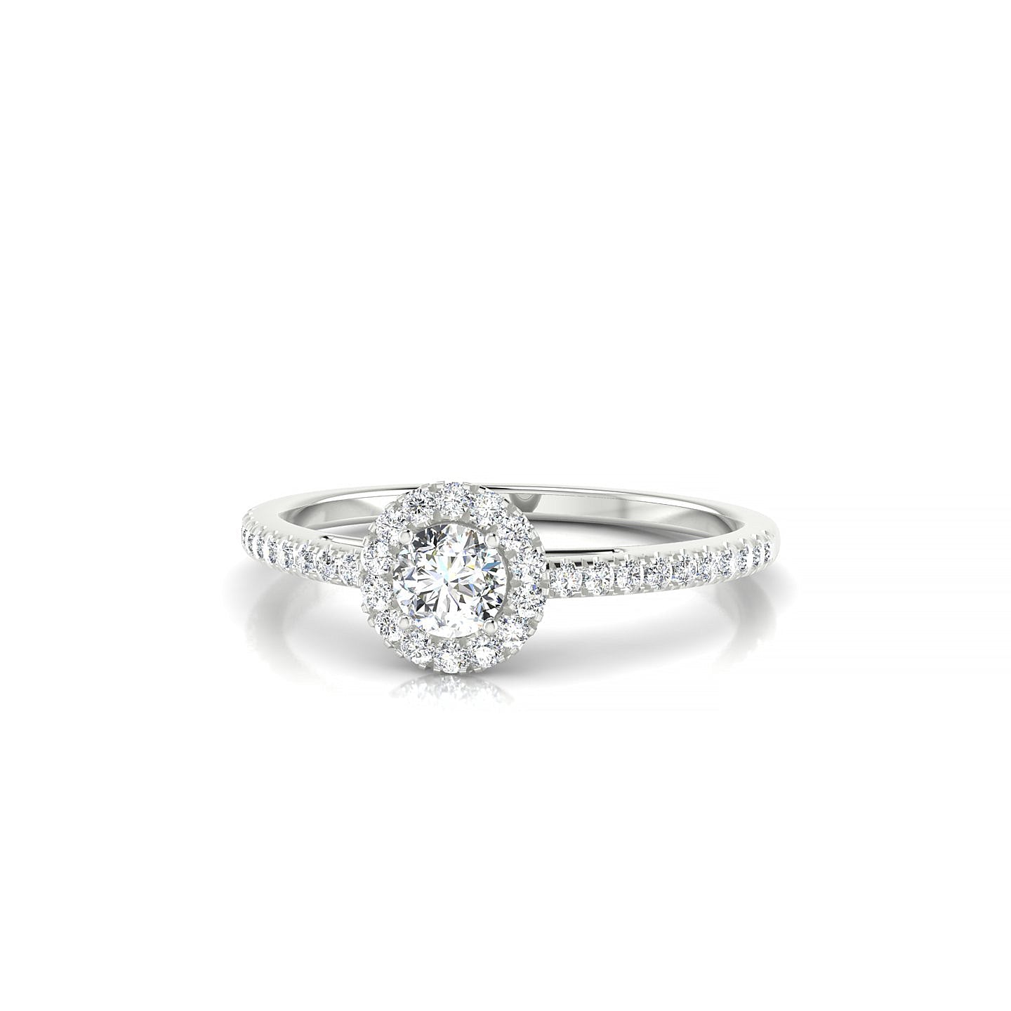 Sunrise | 18k White Gold 3.7 mm Round Diamond Ring