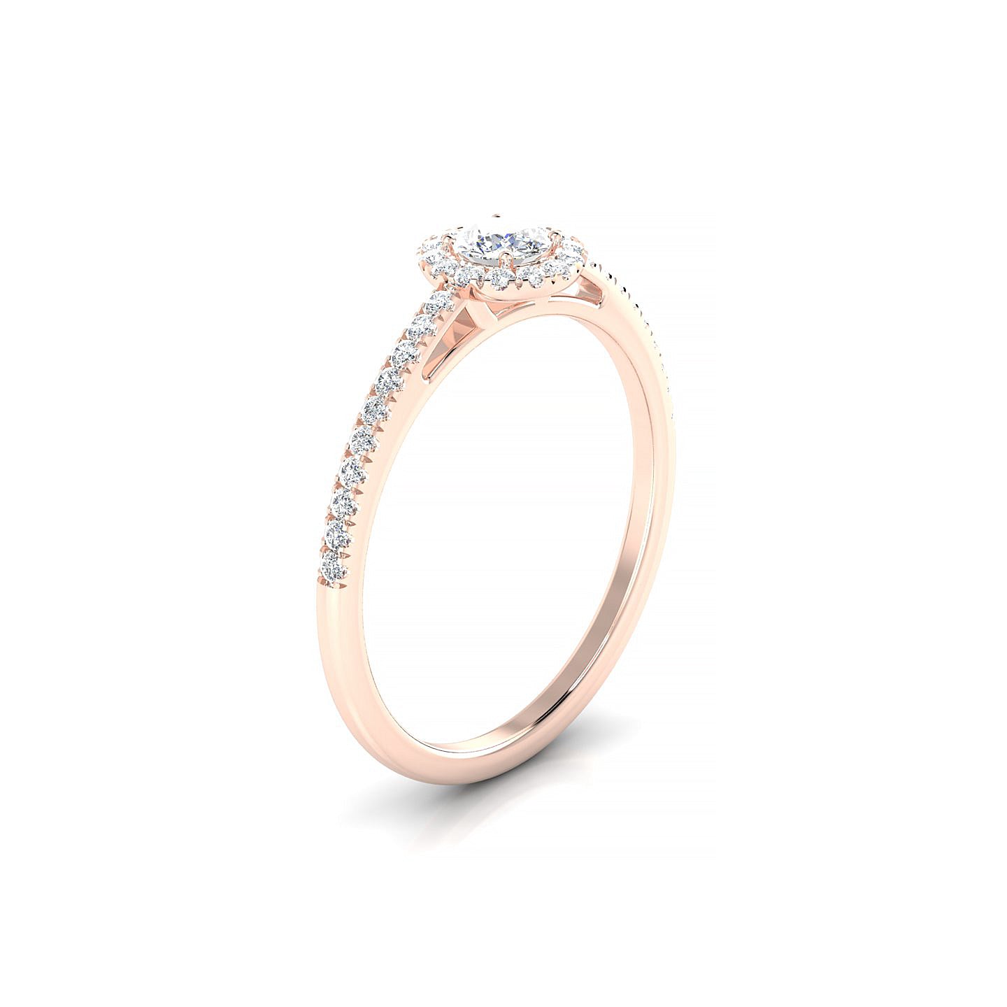 Sunrise | 18k Rose Gold 3.7 mm Round Diamond Ring