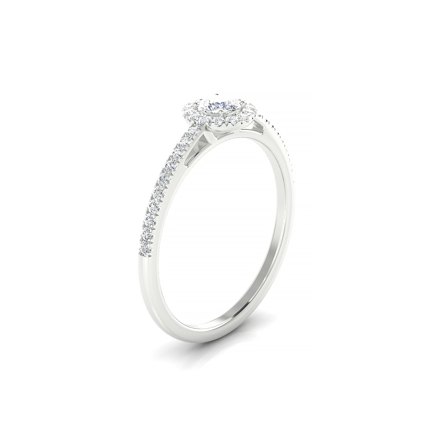 Sunrise | 18k White Gold 3.7 mm Round Diamond Ring