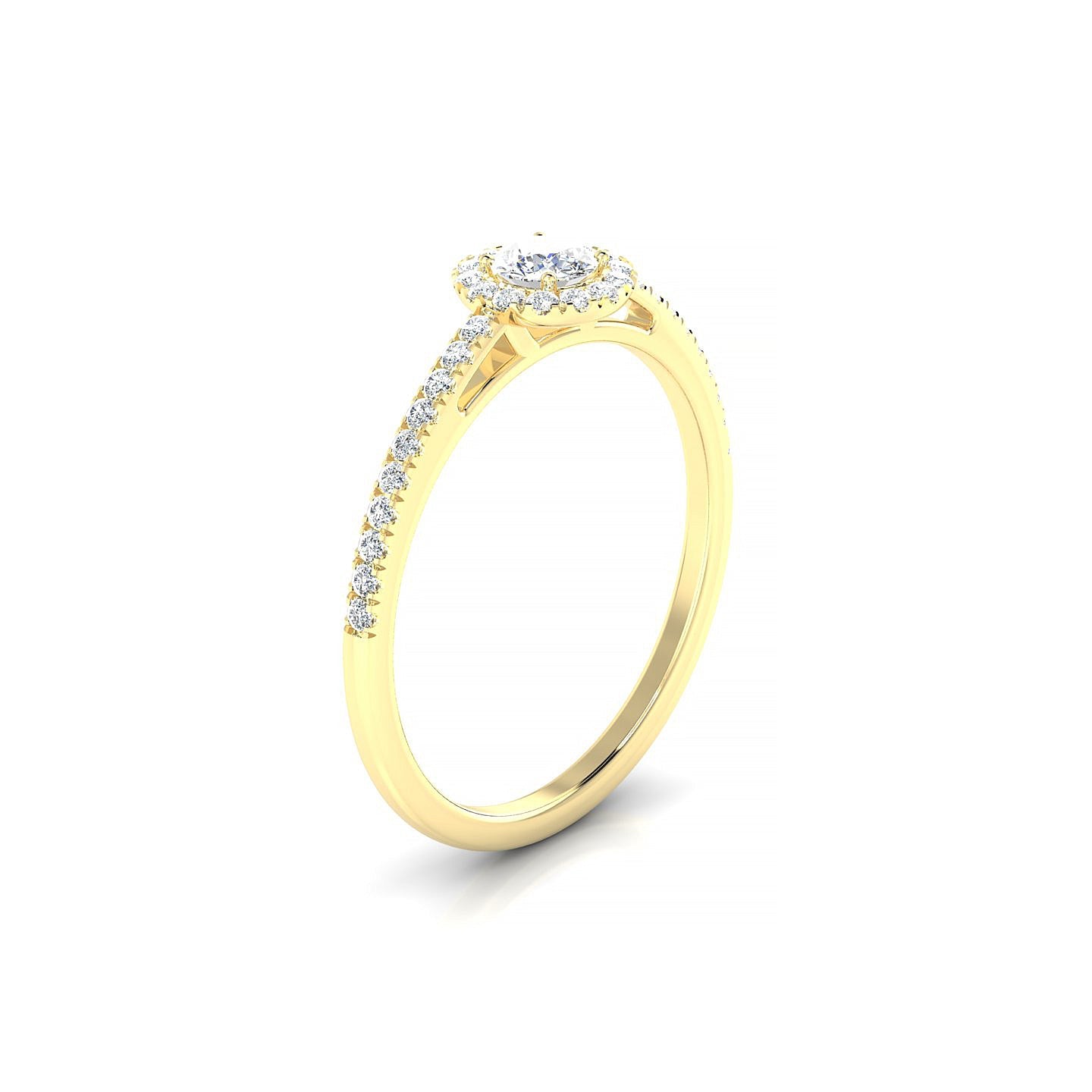 Sunrise | 18k Yellow Gold 3.7 mm Round Diamond Ring