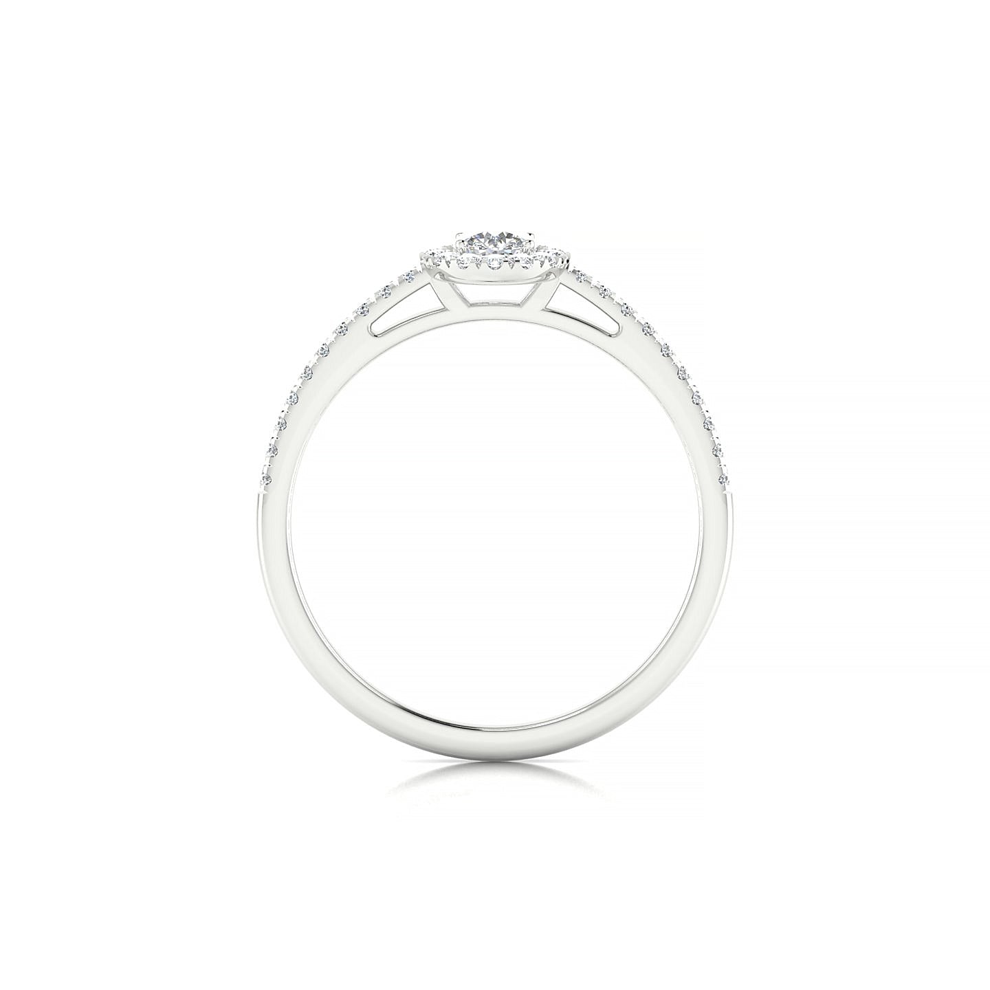 Sunrise | 18k White Gold 3.7 mm Round Diamond Ring