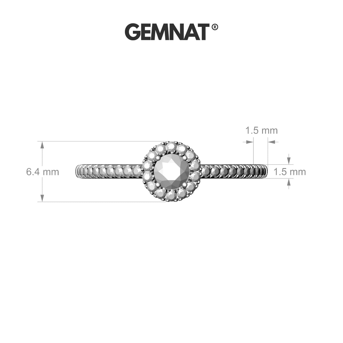 Sunrise | 18k White Gold 3.7 mm Round Diamond Ring