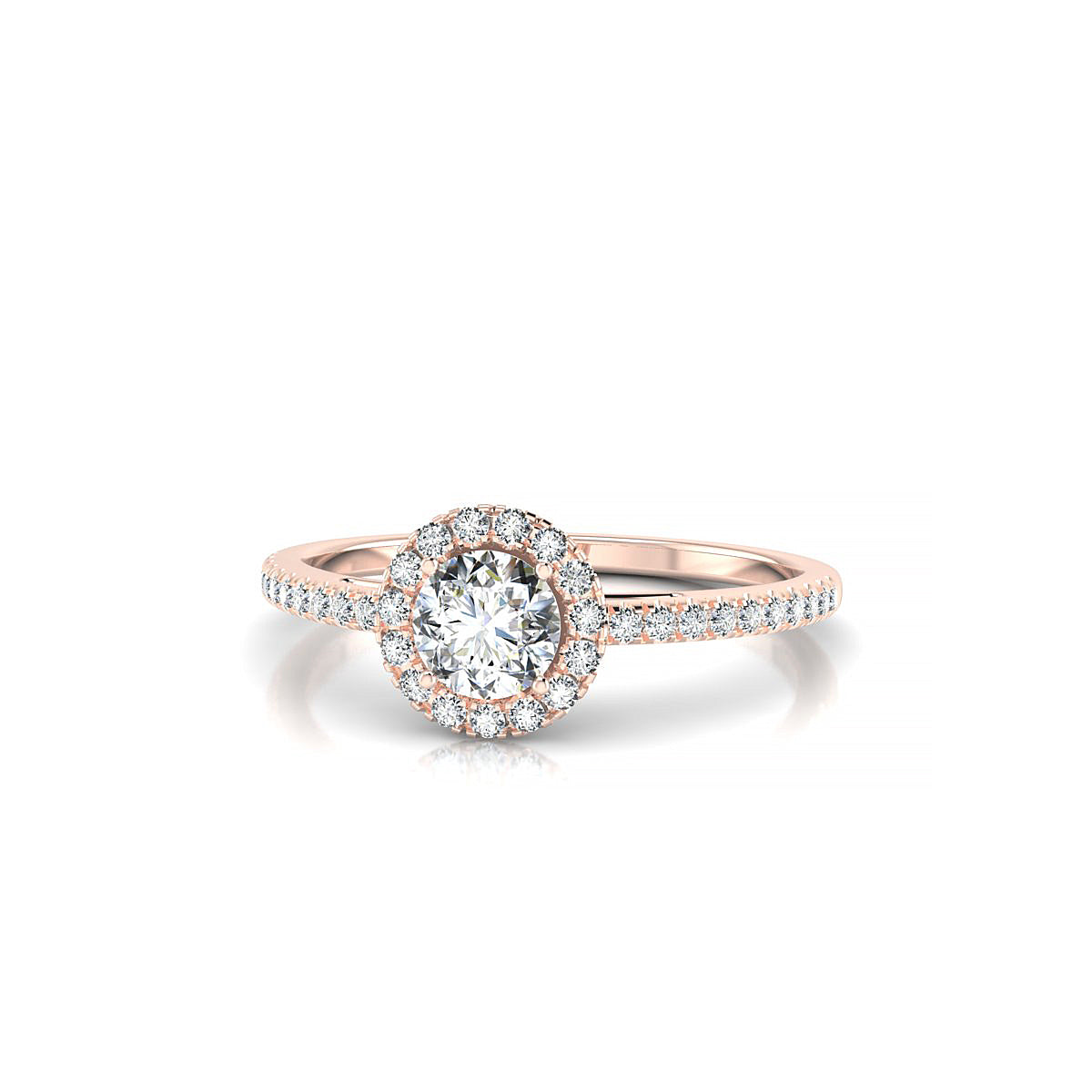 Sunrise | 18k Rose Gold 4.2 mm Round Diamond Ring