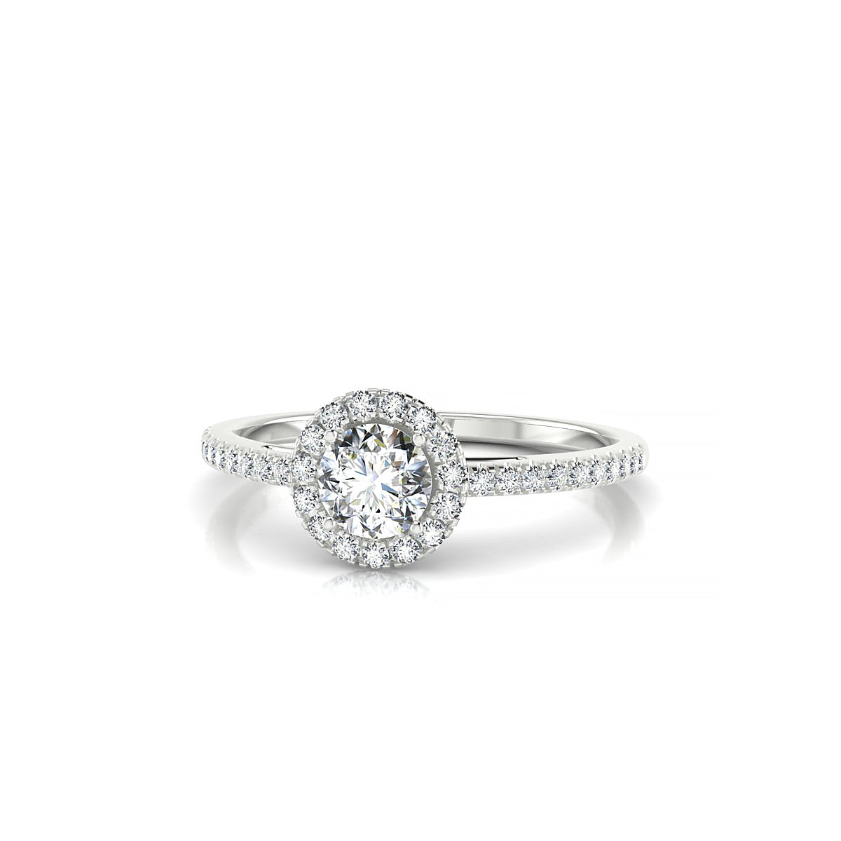 Sunrise | 18k White Gold 4.2 mm Round Diamond Ring