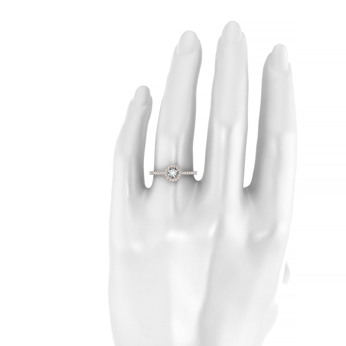 Sunrise | 18k Rose Gold 4.2 mm Round Diamond Ring