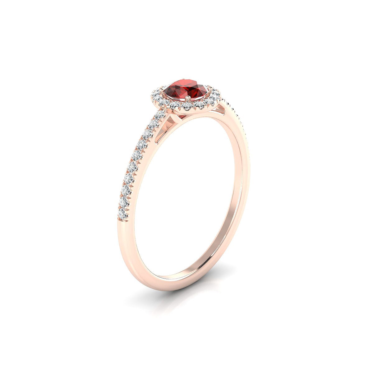 Sunrise | 18k Rose Gold 4.5 mm Round Garnet Ring