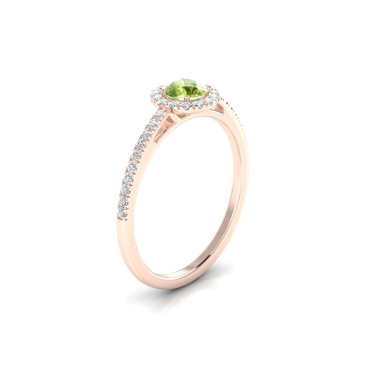 Sunrise | 18k Rose Gold 4.5 mm Round Peridot Ring