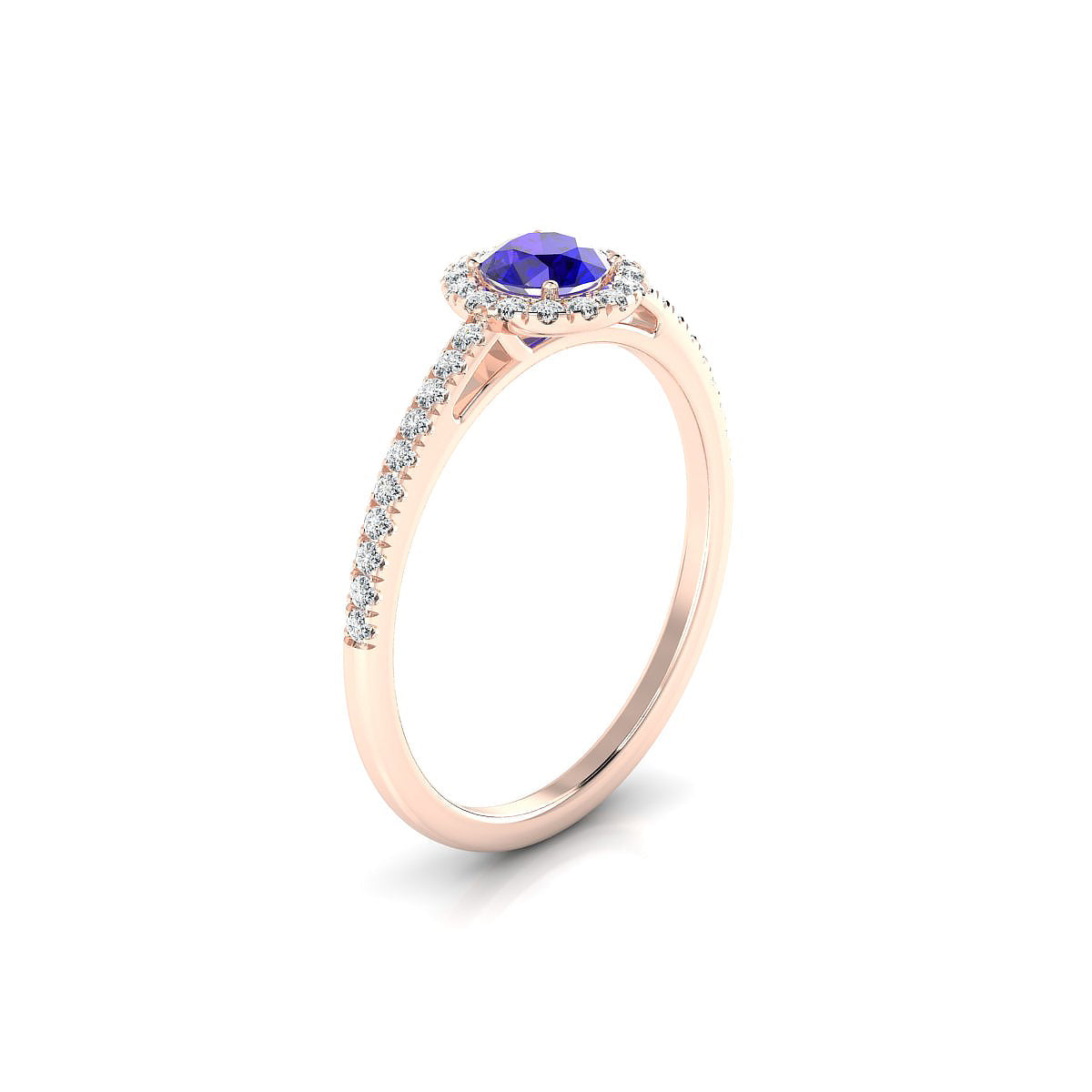 Sunrise | 18k Rose Gold 4.5 mm Round Tanzanite Ring