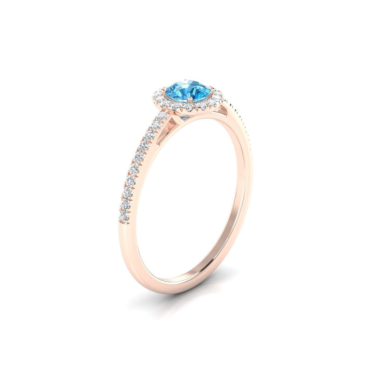 Sunrise | 18k Rose Gold 4.5 mm Round Topaz Ring