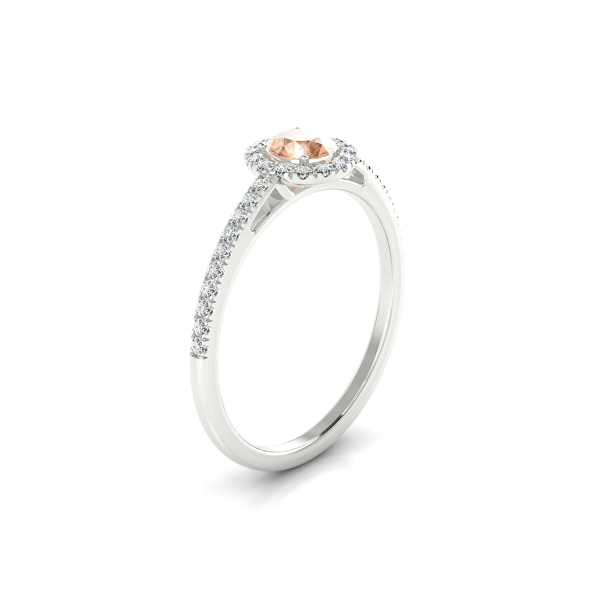Sunrise | 18k White Gold 4.5 mm Round Morganite Ring