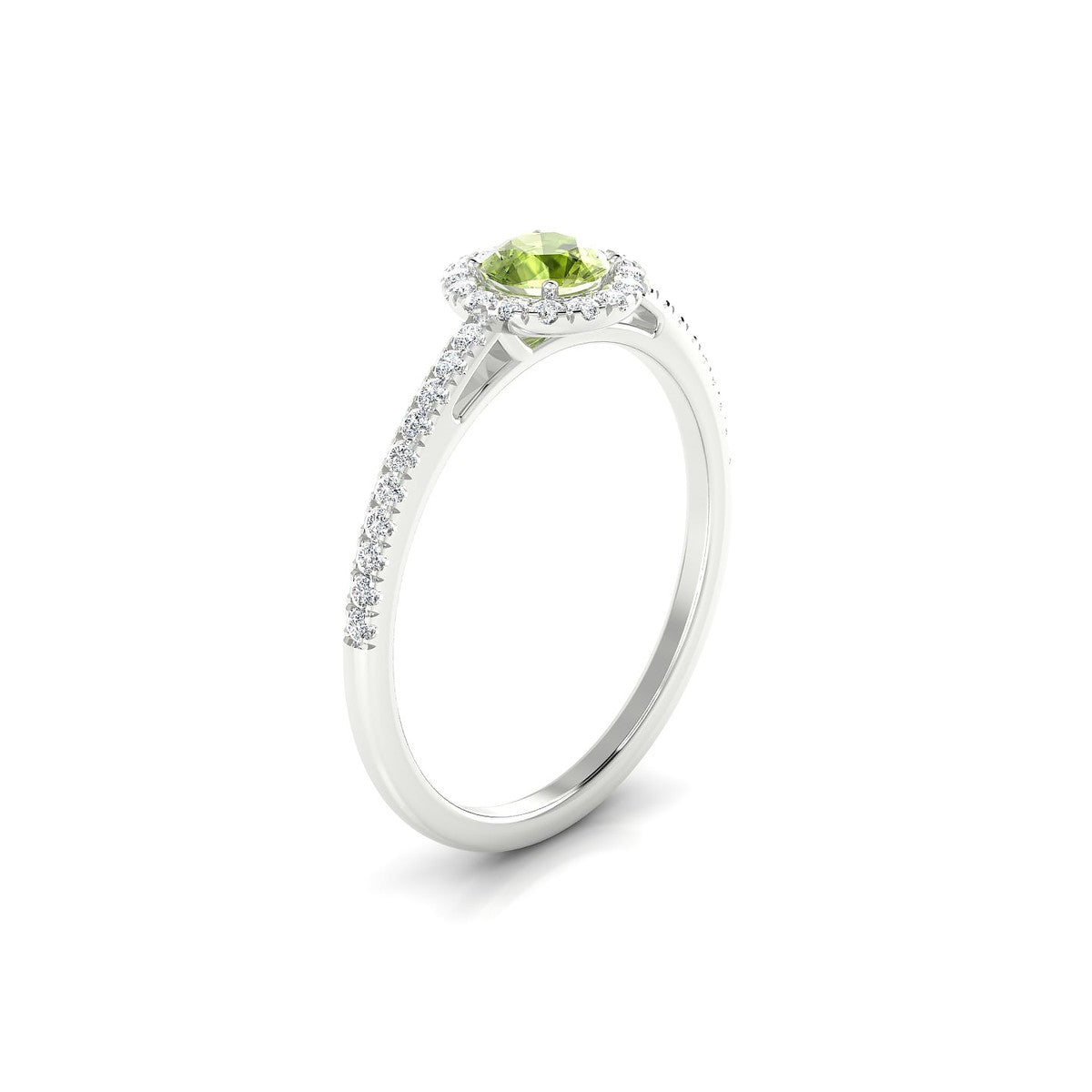 Sunrise | 18k White Gold 4.5 mm Round Peridot Ring
