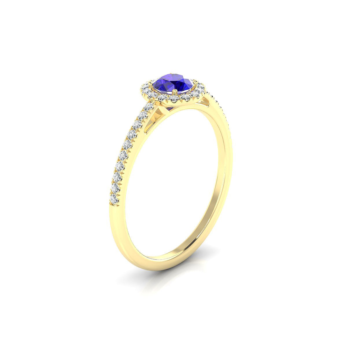 Sunrise | 18k Yellow Gold 4.5 mm Round Tanzanite Ring
