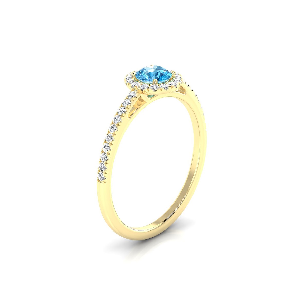 Sunrise | 18k Yellow Gold 4.5 mm Round Topaz Ring