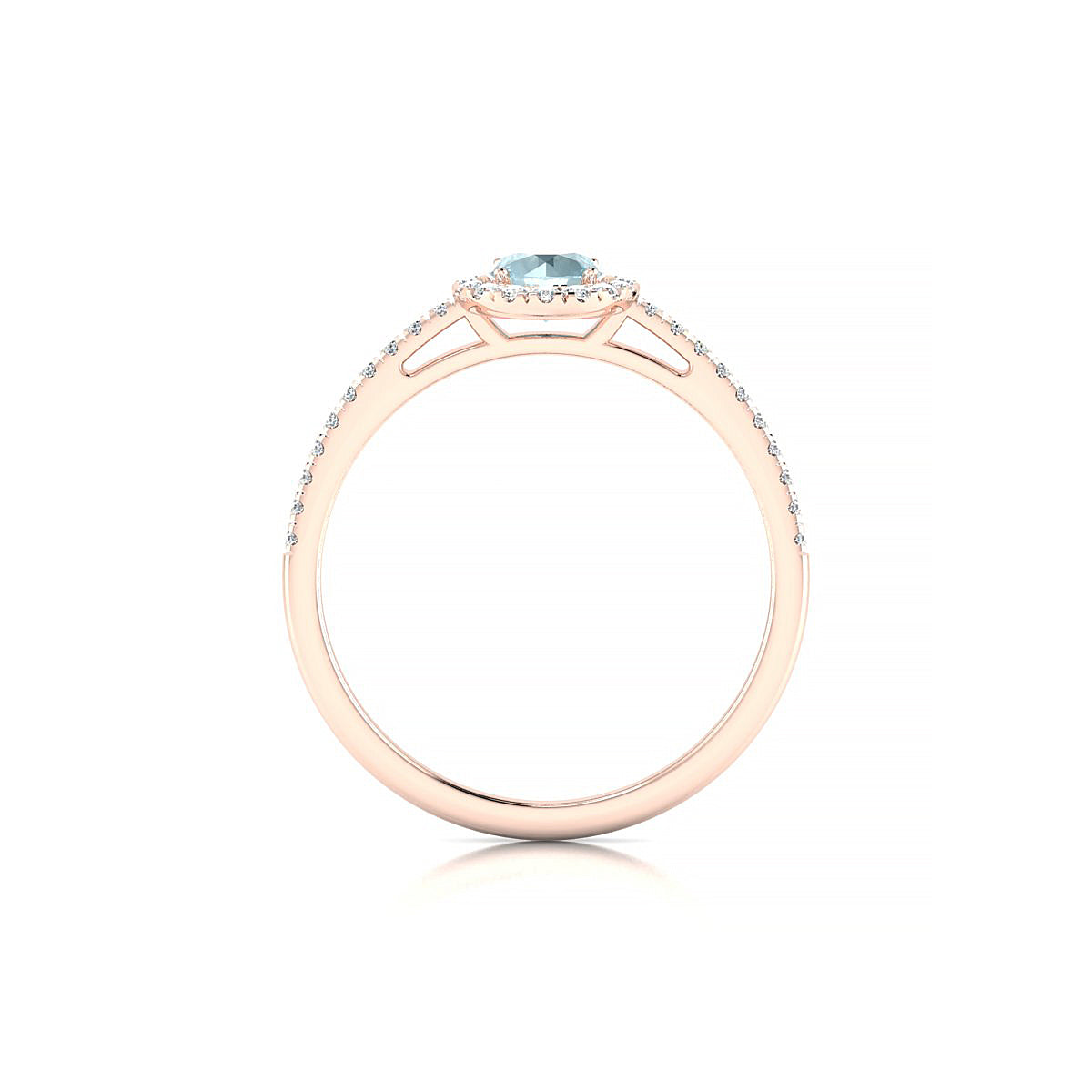 Sunrise | 18k Rose Gold 4.5 mm Round Aquamarine Ring