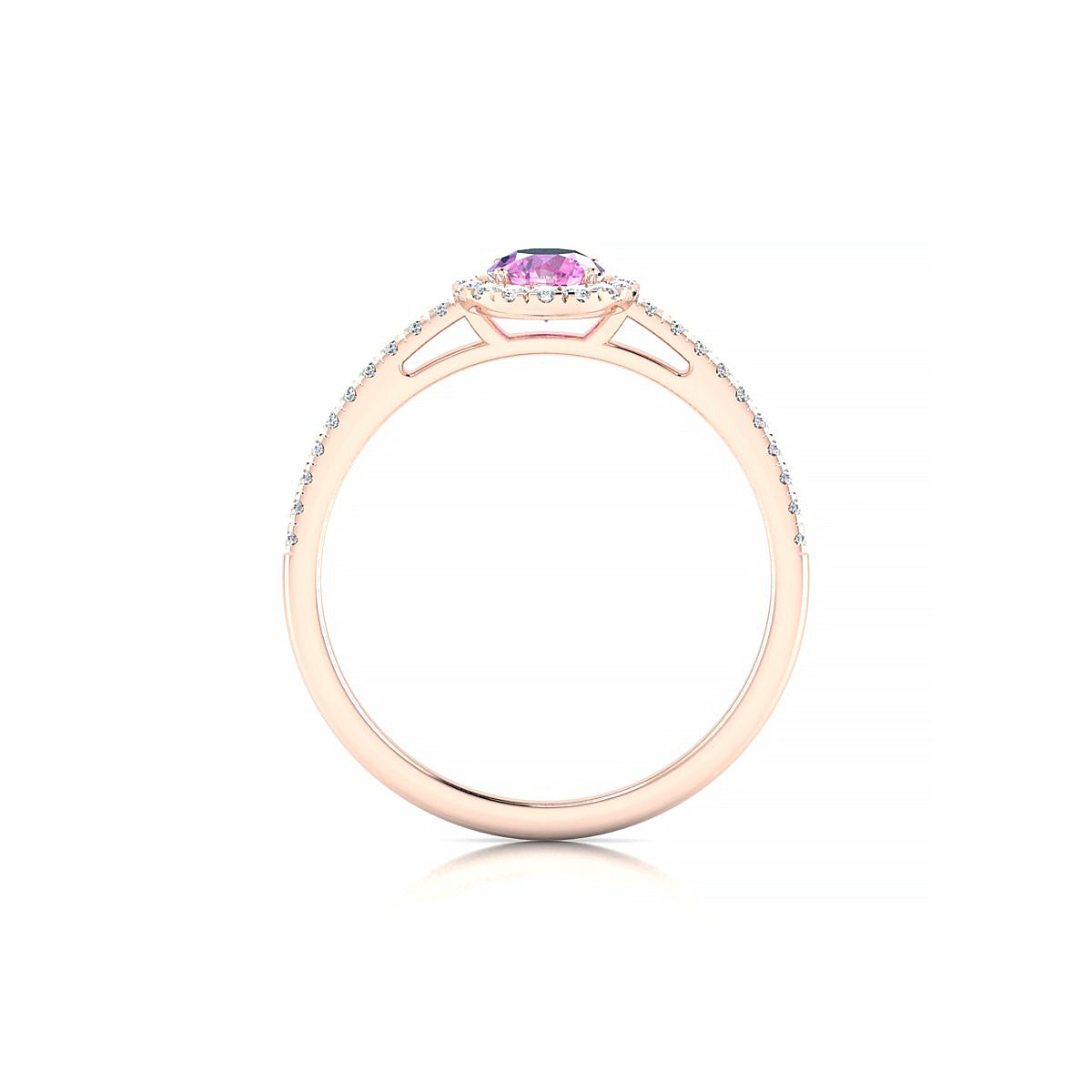 Sunrise | 18k Rose Gold 4.5 mm Round Pink Sapphire Ring