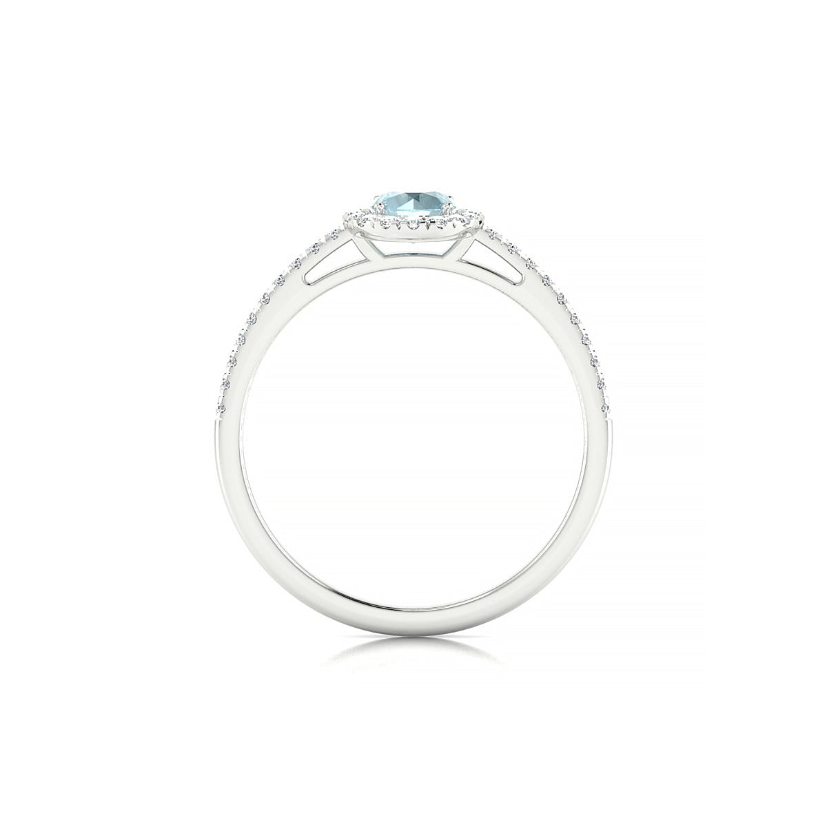 Sunrise | 18k White Gold 4.5 mm Round Aquamarine Ring