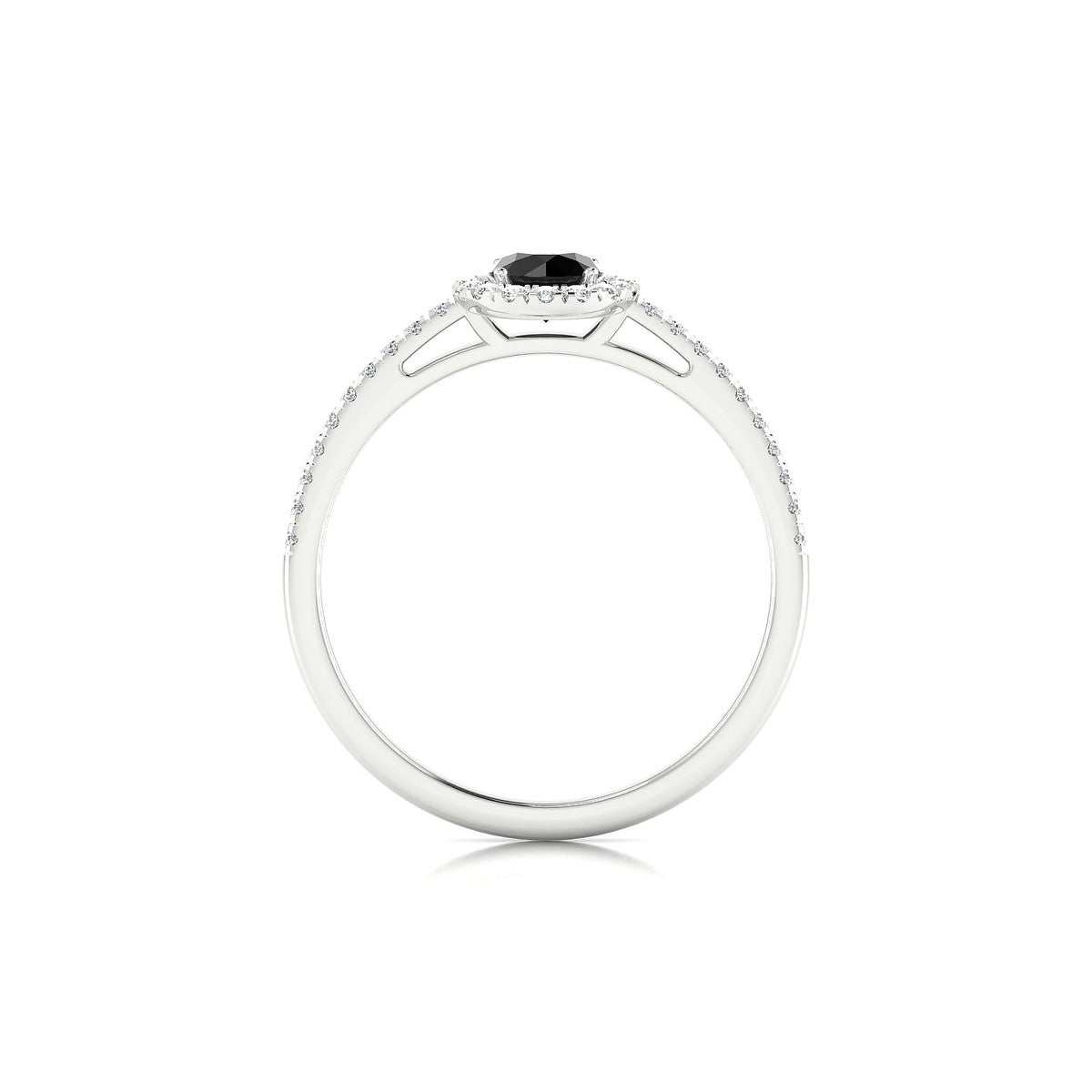 Sunrise | 18k White Gold 4.5 mm Round Black Diamond Ring