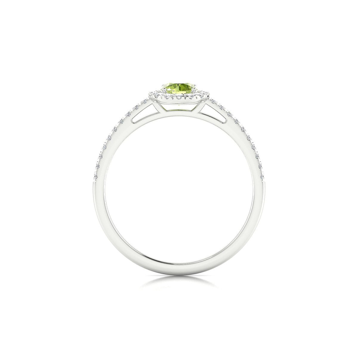 Sunrise | 18k White Gold 4.5 mm Round Peridot Ring