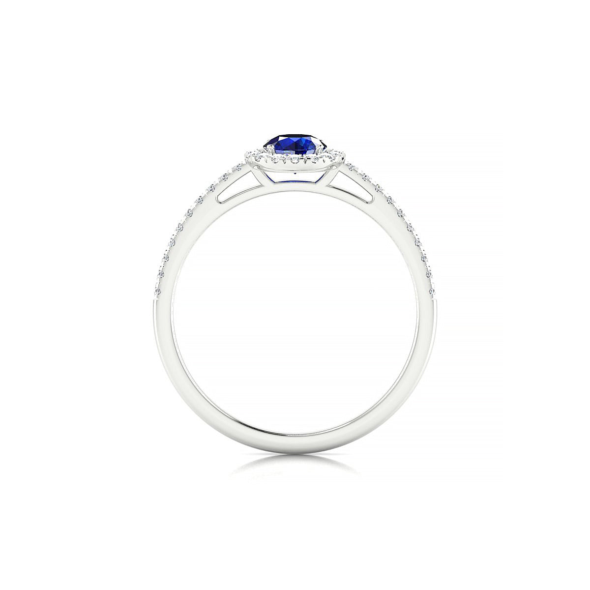 Sunrise | 18k White Gold 4.5 mm Round Sapphire Ring