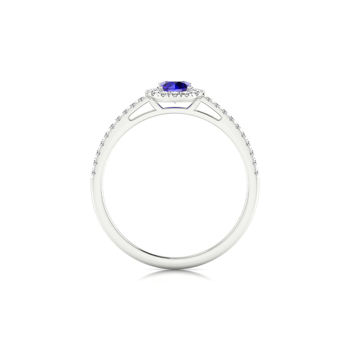 Sunrise | 18k White Gold 4.5 mm Round Tanzanite Ring