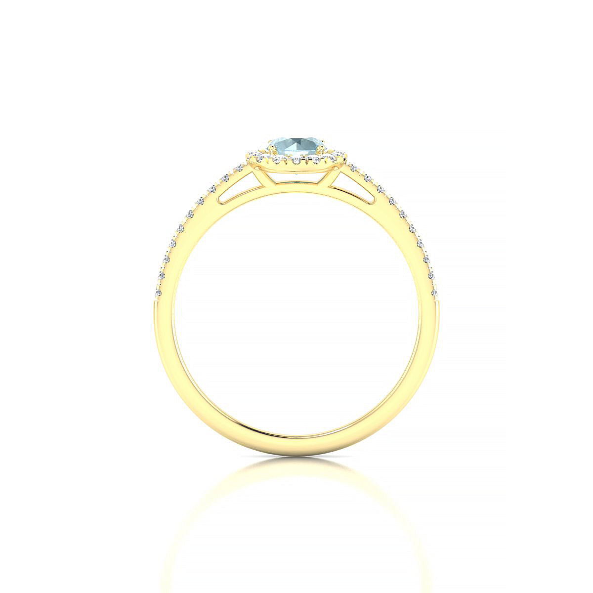 Sunrise | 18k Yellow Gold 4.5 mm Round Aquamarine Ring