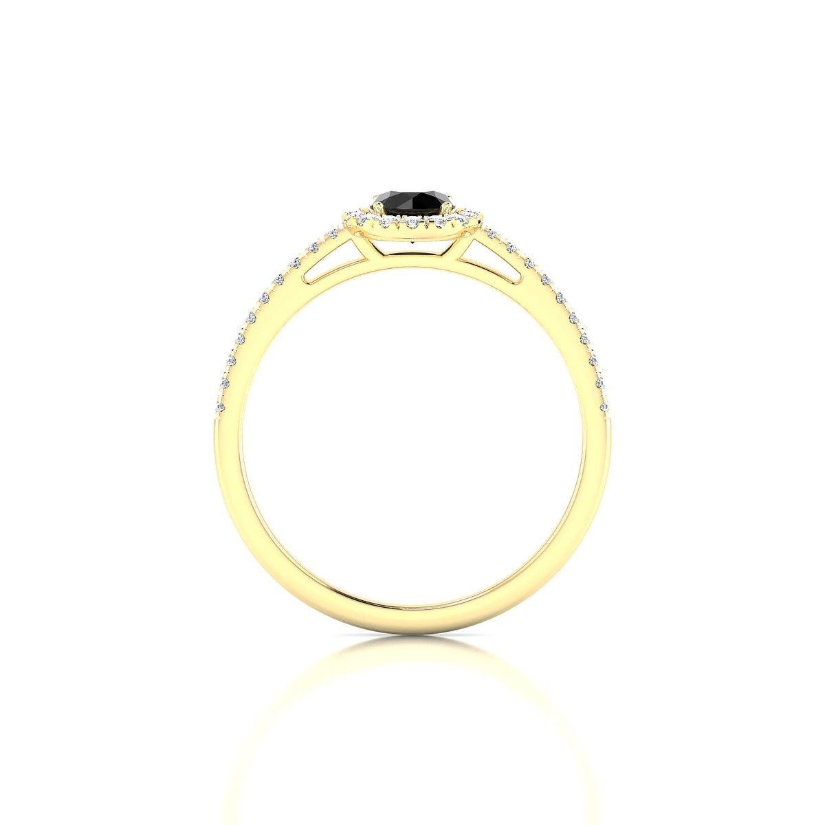 Sunrise | 18k Yellow Gold 4.5 mm Round Black Diamond Ring