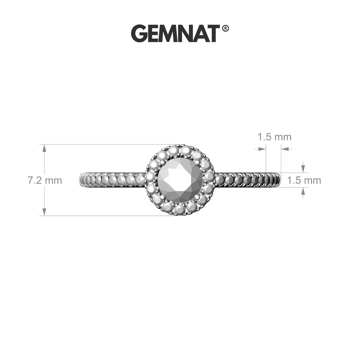 Sunrise | 18k White Gold 4.5 mm Round Sapphire Ring