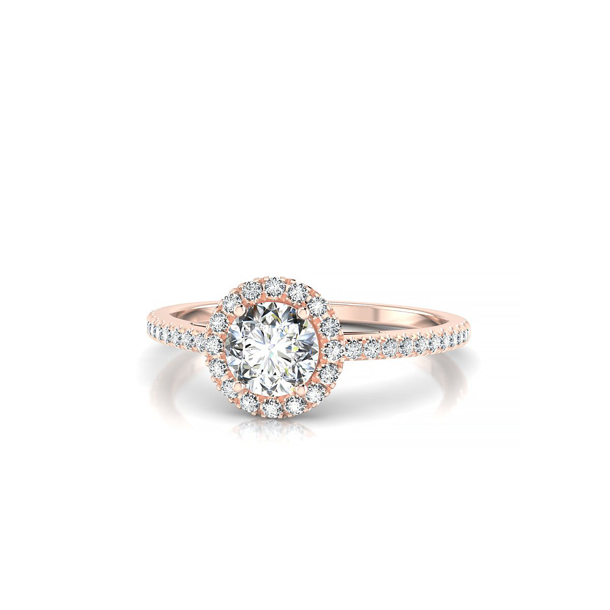 Sunrise | 18k Rose Gold 5.2 mm Round Diamond Ring